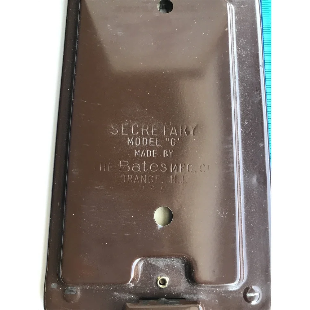 Vintage Bates Secretary Model G Metal List Finder Flip Up Address Phone Book